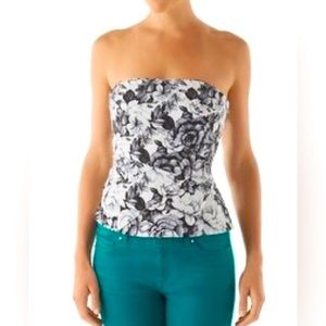 White House Black Market tiered floral bustier top